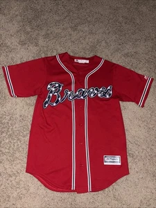 Majestic Atlanta Braves Ronald Acuña JR Red Stars Jersey Para Hombre Talla Pequeña EE. UU. - Imagen 1 de 11