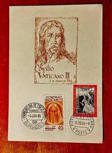 BRAZIL COMMEMORATES VATICAN II 21ST ECUMENICAL COUNCIL 1966 SC#C110 SHEETLET - Picture 1 of 1