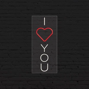I Love You Sign for Business Displays | LED Flex Neon | 13"W x 32"H x 1"D - Picture 1 of 4