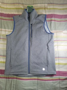 L.L. Bean Mountain Fleece Vest Mens Medium Gray Full Zip Slightly Fitted NEW - Picture 1 of 10