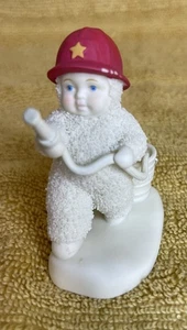 Dept 56 Snowbabies 2002 Firefighter To the Rescue 3" Tall Paint Missing On Helme - Picture 1 of 8