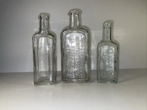 Botellas de colección X 3 SG Wells Leroy NY-estufa polaca JL Prescott NY y transparente - Imagen 1 de 6