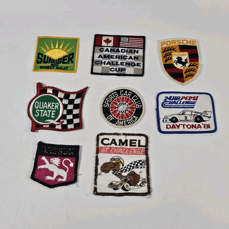 Vintage Embroidered Patches Sportscar Racing Lot Of 8 - Image 1 of 2