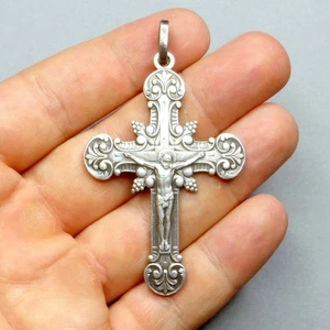 Orthodox Cross. Moskow 1873. Antique Silver Pendant. Religious Large Medal. - Picture 1 of 11