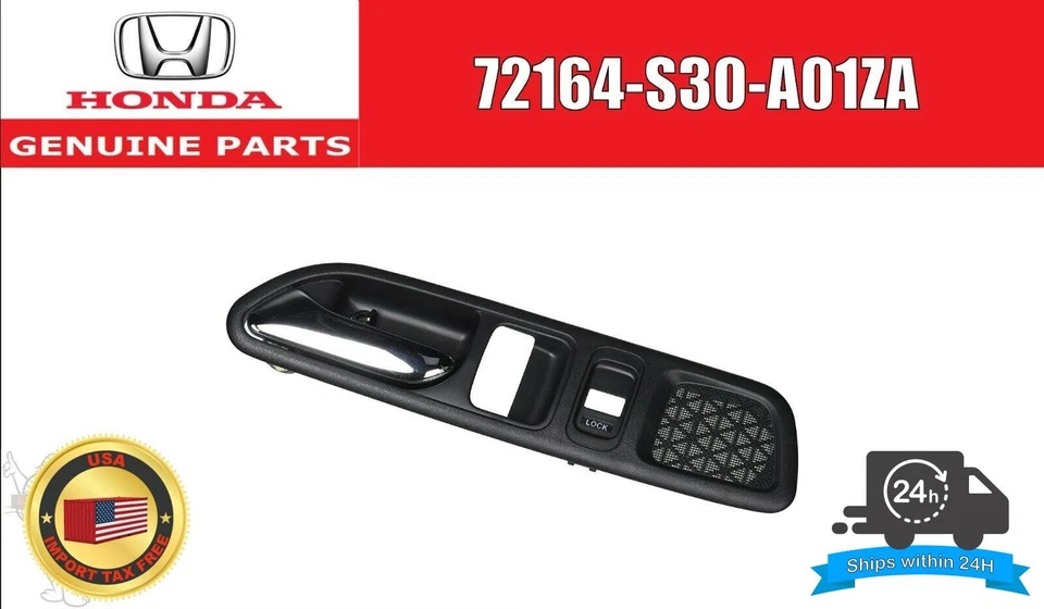 Manija de puerta interior del lado del conductor HONDA GENUINA PRELUDE 72164-S30-A01ZA OEM Foto 1 de 4