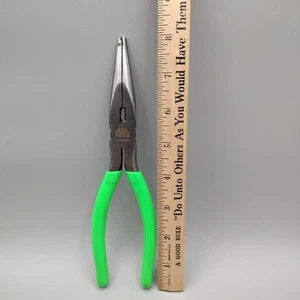 MAC Tools P301822G 8" Needle Nose Green Rubber Handle Pliers w/Cutter USA - Bild 1 von 9