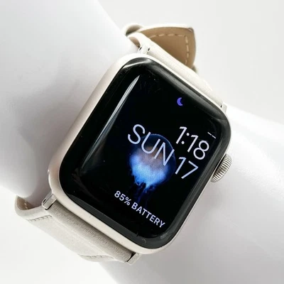 Apple Watch SE 2nd Gen (GPS Model) 40mm With Leather Strap - Beige - PREOWNED - Image 1 of 4