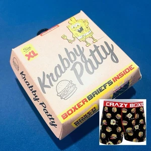 Crazy Boxer Nickelodeon Bob Esponja Pantalones Cuadrados Krabby Patty Briefs Regalo XL 44-46” - Imagen 1 de 6