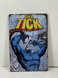Letrero de metal The Tick cartel de programa de televisión superhéroe decoración de cubierta de cómic - Imagen 1 de 1