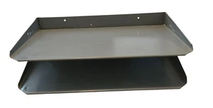 Vintage Steel 2 Tray Horizontal Desk File Organizer In-Out Box Grey Lit-Ning USA - Picture 1 of 6