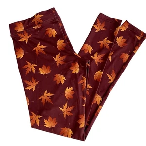 Tipsy Elves Leggings Damen Small Burgund Orange Hose Herbst Maple Leaf Autumn - Bild 1 von 7
