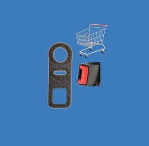 5x Gadget für Einkaufwagen und Anschnallgurt, Gurtdummy, Gurtschloss, Gurtzunge - Bild 1 von 3