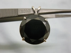 13.45ct 100% NATURAL REAL BLACK DIAMOND NECKLACE,FREE DIA TESTER,CERTIFICATE - Picture 1 of 12