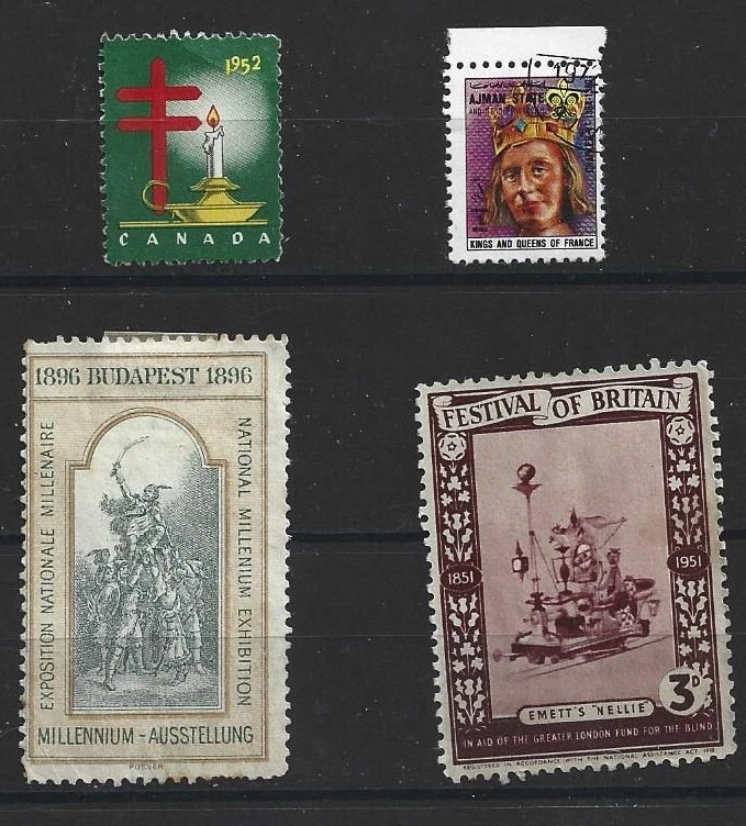 Errinophilie : Lot varié de 4 vignettes étrangères - Photo 1/2