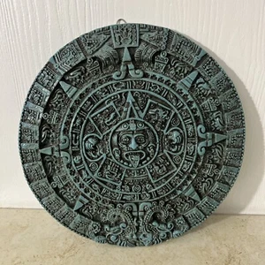 12" Azteken Stein der Sonne Kalender Replik Türkis Wandbehang - Bild 1 von 5