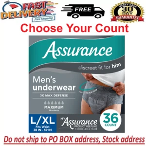 Assurance Men's Incontinence Underwear, L/XL, Maximum Absorbency - Picture 1 of 19