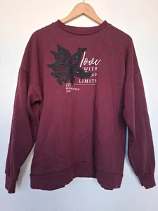 Ladies Burgundy Hoodie 'Love with No Limits' Primark Size S - Picture 1 of 6