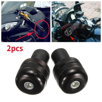 2PCS 7/8" MOTORCYCLE BAR END PLUGS WEIGHT NEW BIKE ALUMINUM HANDLEBAR 22MM GRIPS - Image 1 of 4