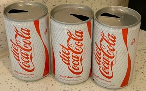 Latas vacías Coca Cola Diet Coca Cola Cole & Pepsi 1980s código de barras 1986 x 3 latas - Imagen 1 de 5