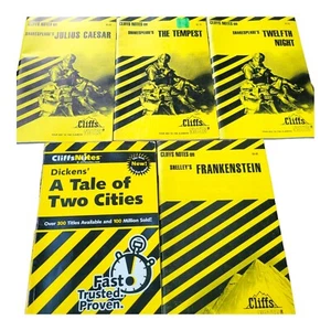 5 Vtg Cliffs Notes Reading Guides Study Books Frankenstein Ceasar Shakespeare - Imagen 1 de 15