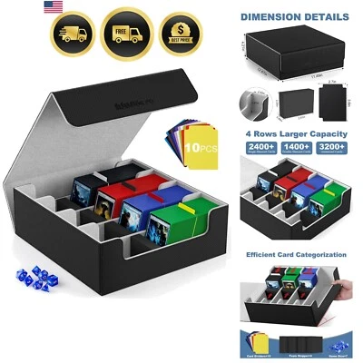Card Deck Case Storage Box for Trading Cards TCG MTG Large Capacity - Image 1 of 4