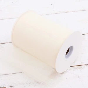Threadart Mega Roll Tulle Fabric - 6"x100yd Decorations & Wedding - Ivory - Picture 1 of 9