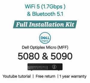 Dell OptiPlex Micro 5080 5090 Micro Wireless Kit WiFi & Bluetooth Installation - Bild 1 von 1