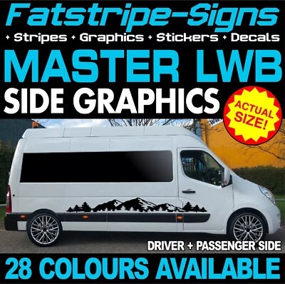 RENAULT MASTER LWB L3 GRÁFICOS PEGATINAS CALCOMANÍAS CÁMPER FURGONETA AUTOCARAVANA Foto 1 de 2