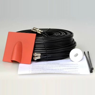 Cable coaxial de extensión de escopeta satélite doble negro de 15 m para Sky HD Freesat +