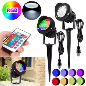 RGB Spot Lights Outdoor 10W Color Changing Landscape Lights 12V LED Spotligh - Picture 1 of 11