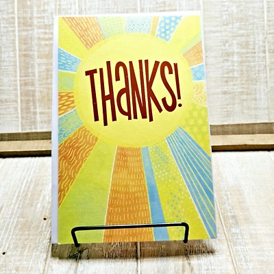 Tarjeta de agradecimiento American Greetings 6x8 amarillo naranja sol brillante Foto 1 de 4