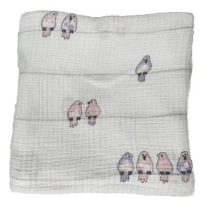 Aden + Anais Cotton Muslin Swaddle Blanket Baby Girl Pink Birds - Picture 1 of 4