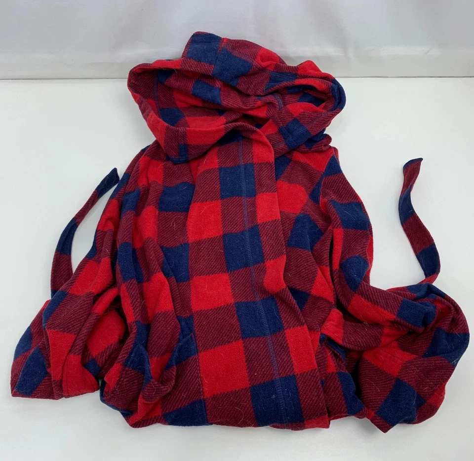 Land's End 儿童格子长袍 - 蓝色 - 大号 12 码 — 第 1/1 张图片