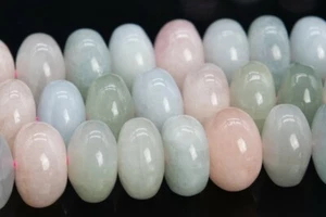 Cuentas de aguamarina de berilo morganita natural genuino 10x6 mm AAA rondelle cuentas sueltas - Imagen 1 de 4