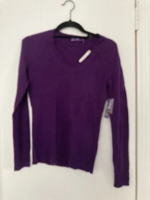 Suéter de Cachemira Saks Fifth Avenue XS Violeta Cuello en V Nuevo con Etiquetas Foto 1 de 4