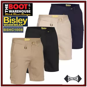 Bisley BSHC1008 Mens Workwear Stretch Cotton Cargo Shorts - ALL DAY COMFORT! - Picture 1 of 23