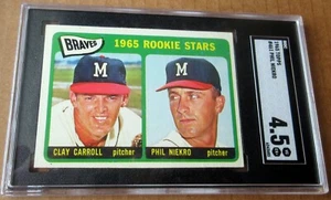 PHIL NIEKRO CLAY CARROLL 1965 Topps Rookie Stars Rookie Card RC SGC 4.5 HOF🔥🔥 - Picture 1 of 3