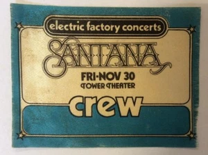 Santana 30. November 1979 Vintage Backstage Pass Tower Theater Philadelphia - Bild 1 von 2