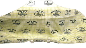 John Deere Tractor Vintage Logo Plaid Green/ Blue Farm Springs 1 1/2 YARDS X 45" - Picture 1 of 5