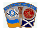 Football Soccer Pin Badge Dnepr Dnipro Ukraine   Aberdeen Scotland 2007 No3