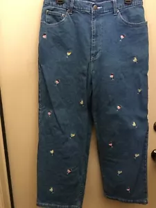 Quacker Factory Pants with Embroidered Margarita Design - Picture 1 of 4