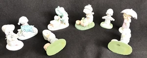 Precious Moments Mini Figurines Resin 1980s 90s Baby Sled Umbrella Enesco LOT 8 - Picture 1 of 7