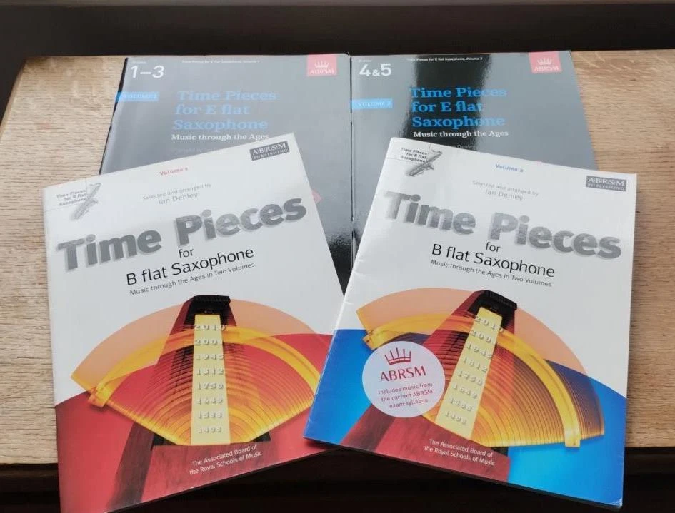 Lot of 4 books TIME PIECES FOR E flat Saxophone & B flat Music Through The Ages - Image 1 of 1