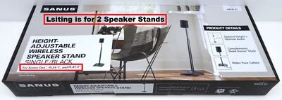 Sanus 1 Pair Speaker Stands for Sonos One, Play:1 & Play:3 [WSSA1-B1]