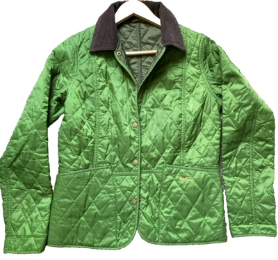 Chaqueta acolchada verde rara Barbour Summer Liddesdale vintage para mujer 12 Reino Unido Foto 1 de 4