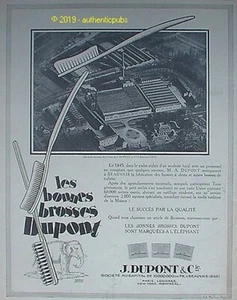 PUBLICITE DUPONT BROSSE A DENT ELEPHANT USINES A BEAUVAIS DE 1926 FRENCH AD PUB - Imagen 1 de 1