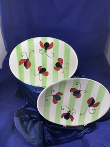 2 2004 Jill Seale Boston Warehouse Whimsy Collection Lady Bug Kitchen Plates - Picture 1 of 3
