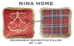 NEU MIT ETIKETT NINA HOME BY NINA CAMPBELL WENDE-WAPPEN/TARTAN DEKORATIVES KISSEN 20x20 - Bild 1 von 12