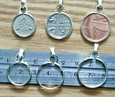 Silver/Gold 16/18/20mm Coin Bezel/ Holder/ Mount For Jewellery/Necklaces/Keyring - Image 1 of 4