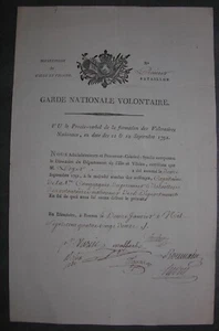 Garde Nationale Volontaire. Nommer Capitaine de Bataillon de Volontaires. 1792 - Picture 1 of 1